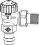 Thermostatventilunterteil mit Eckform, Anschluss für ViegaPress, gefertigt von IMI Hydronic Engineering. Teil des Heizsystems zur Regelung des Wasserflusses.